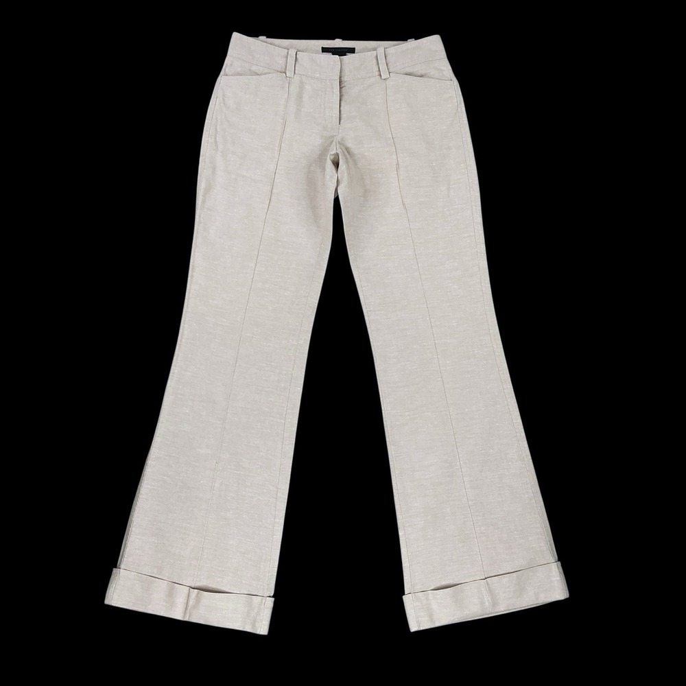 The Limited Pants Women Size 2 (28x31) Beige Low Rise Trouser Bootcut Cuffed VTG
